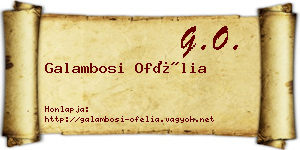 Galambosi Ofélia névjegykártya